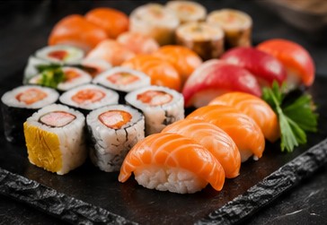 Plateau de sushis et makis au buffet Le Synapse